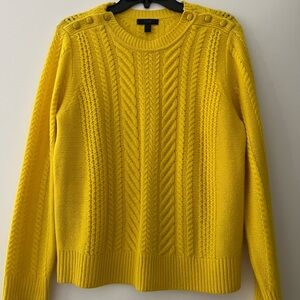 J. Crew Vibrant Yellow Cable Knit Sweater